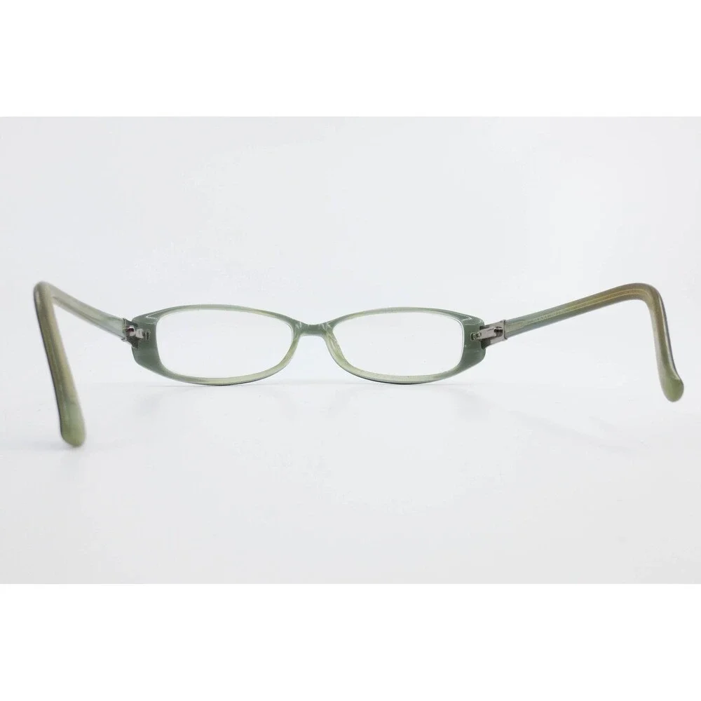 Marchon Ventana 693 Eyeglass Frames Black Sage Green Oval Floral Metal 51-16-135